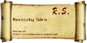 Reviczky Sára névjegykártya